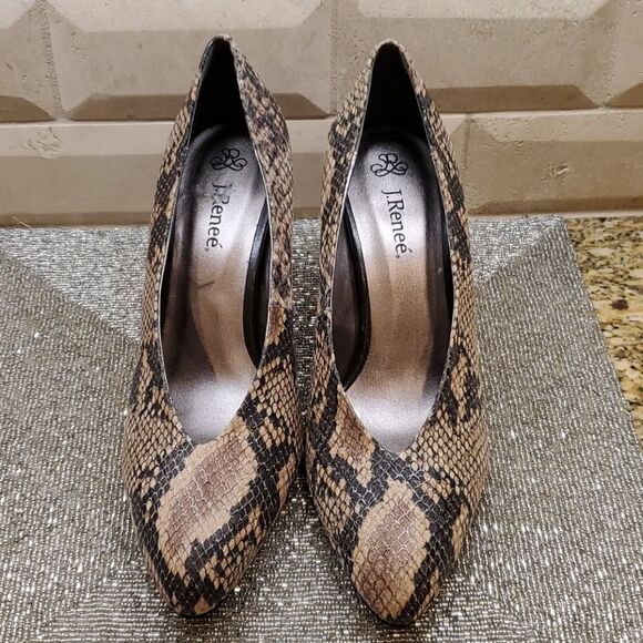 J. RENEE  Snake Print Heels - Size 10 - Picture 2 of 7